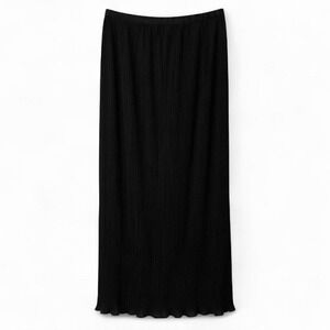 Patra Vtg Black Ribbed Light Ribbed Pull On Midi Skirt Sz. 10 Whimsigoth Casual